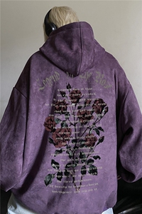抖音品质秋季新款美式高街麂皮绒重磅连帽卫衣JK23440特批45-控78图片