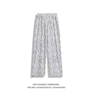抖音品质夏季新款潮流格子百搭宽松冰丝裤B315-K25661-特P30控58图片