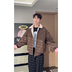 PY5552-P85特冬季PU皮棉服兔毛加绒加厚保暖棉衣，男装棉衣，电商D232