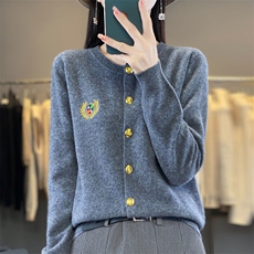 女士羊毛衫简约休闲舒适百搭羊毛开衫，女装羊毛衫，端硕羊绒
