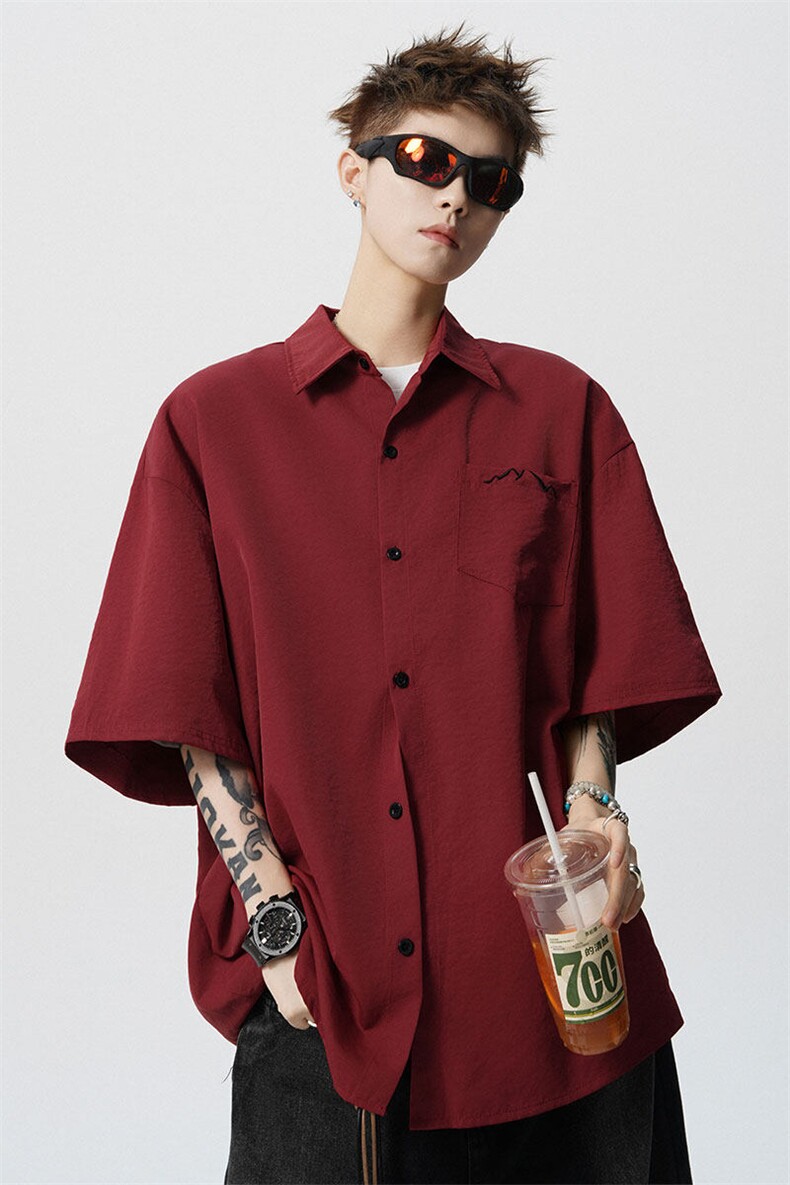 CS1143-特批25控49夏薄款冰丝面料大码短袖衬衫防晒透气外套,男装防晒衣,电商A059