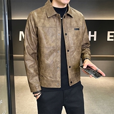 秋季2025新款机车皮衣外套男美式潮牌复古皮夹克A313-5826-P135，男装皮衣，电商A313