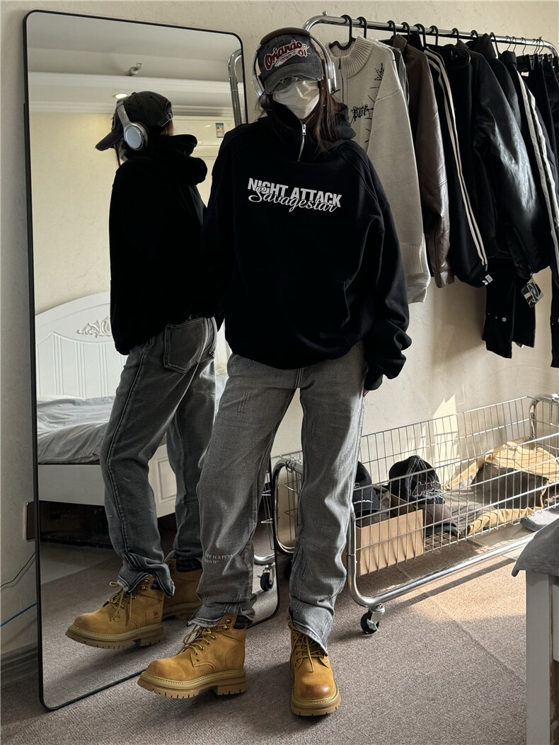裤口拉链美式高街vibe牛仔裤设计感XZ310A-4-NZ09-P55,男装牛仔裤,星座310A-4