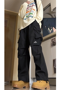 8XL-M春季伞兵冲锋裤男款大码户外机能刺绣登山裤直筒阔腿裤KZ020图片