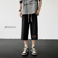 冰丝七分裤男大码速干短裤男五分裤黑地板风格QK72386-P25，男装休闲裤，电商A040