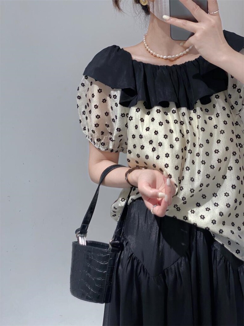 荷叶边小衫，其它，驿谷