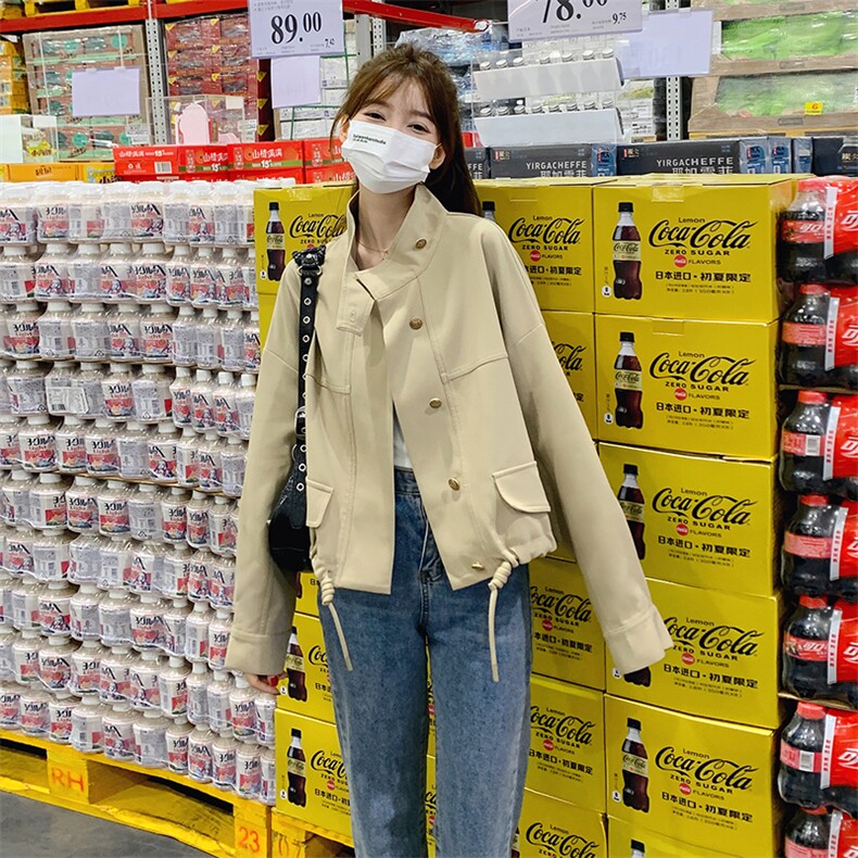 20223年秋季新款纯色立领夹克外套82377-P120-K168,女装短外套,一九零