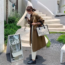 2022秋新款假两件加长风衣251-605-P185-K248，女装风衣，浙宝189