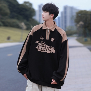 高品质！23秋季美式拼色翻领POLO衫休闲宽松卫衣PW2337-P50控78图片
