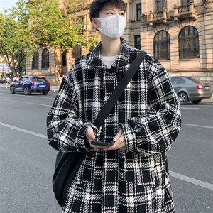 男士大衣男秋冬季新款潮牌夹克港风宽松粗织外套 J6511 P95图片
