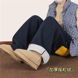 抖音品质撞色刺绣加绒摇粒绒保暖休闲裤B315-K25892JR-特p50控98图片