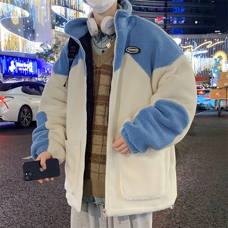 冬款加绒加厚棉衣羊羔绒开衫外套宽松潮流男装MY103P105控价138,男装棉衣,电商A086