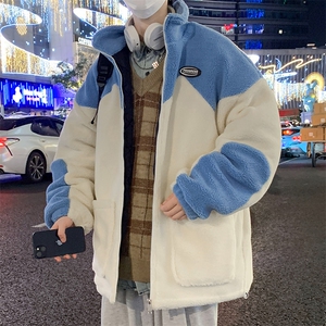 冬款加绒加厚棉衣羊羔绒开衫外套宽松潮流男装MY103P105控价138图片