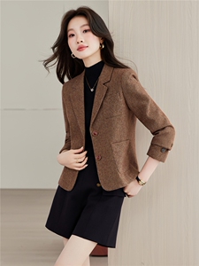 《档口现货》2026秋上新短款西装外套气质简约小西服女图片