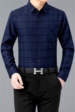 中年男士长袖衬衫40-50岁2023秋季新款中老年爸爸衬衣薄款，男装衬衫，电商B212（原钱塘6029）
