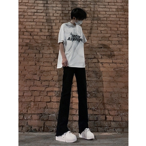 图片已授权弹力渐变大码微喇毛边直筒牛仔裤男K860-K861-K866-P50图片