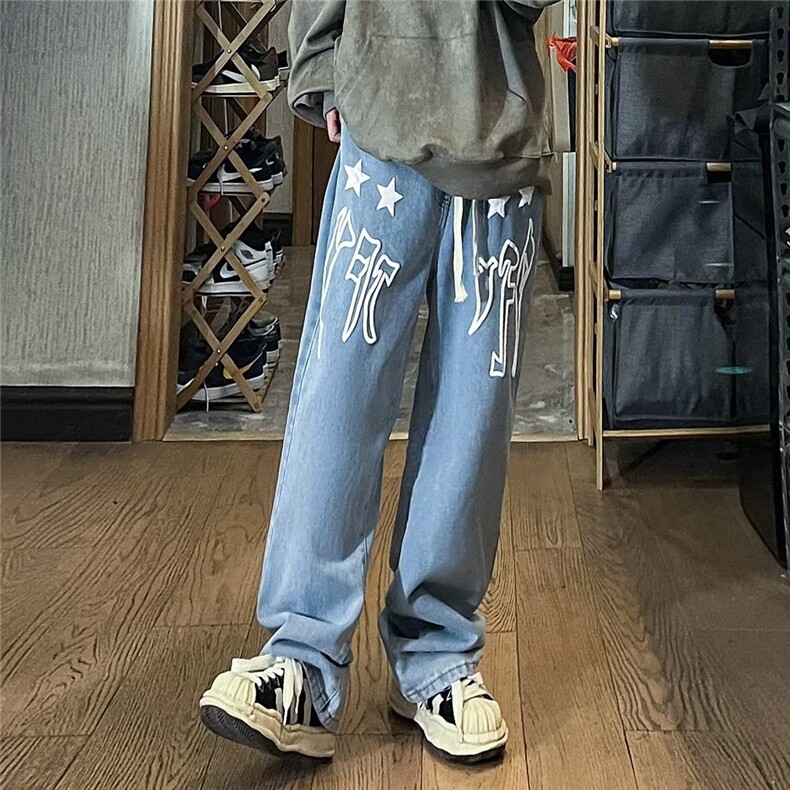 美式牛仔裤男款秋季长裤潮XK8006P40,男装牛仔裤,星座1116-2