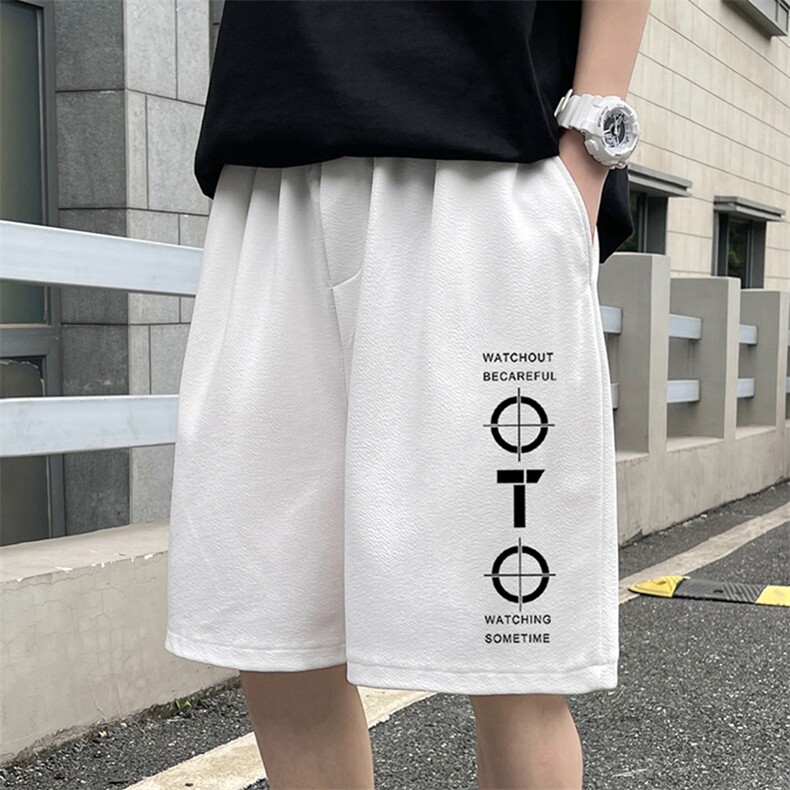 MK37114-P15冰丝短裤男士大码宽松休闲五分裤男运动中裤港风,男装休闲裤,电商A040