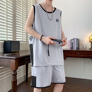 TZ137-P55  大码M-8XL 冰丝学生运动套装篮球服背套装图片