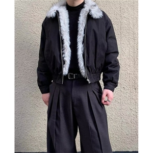 复古做旧座山雕加厚棉服男女宽松解构磨毛毛领立领外套 M8892图片