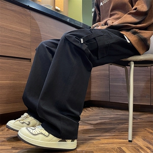 工装裤男秋季美式高街垂感直筒裤新款潮牌宽松休闲长裤 K7535-P42图片
