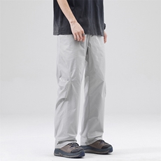 黑色休闲长裤男生夏季新款直筒宽松运动设计感阔腿裤DY580-P80，男装休闲裤，电商A178-1