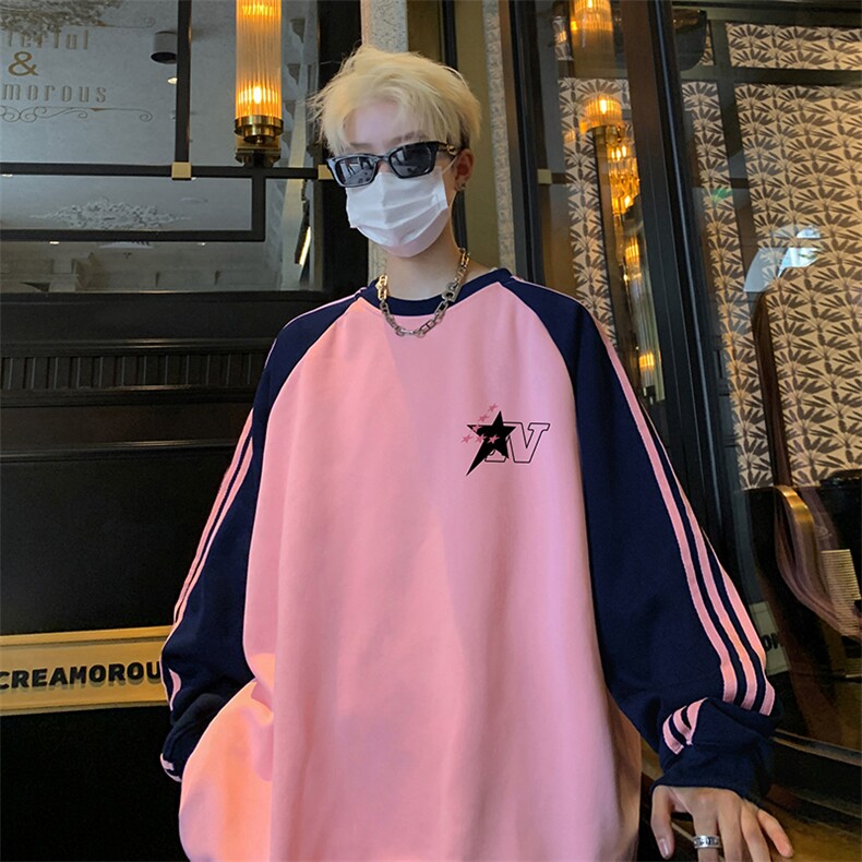 抖音得物供货 提供视频 秋冬重磅美式宽松织带圆领卫衣0718图片