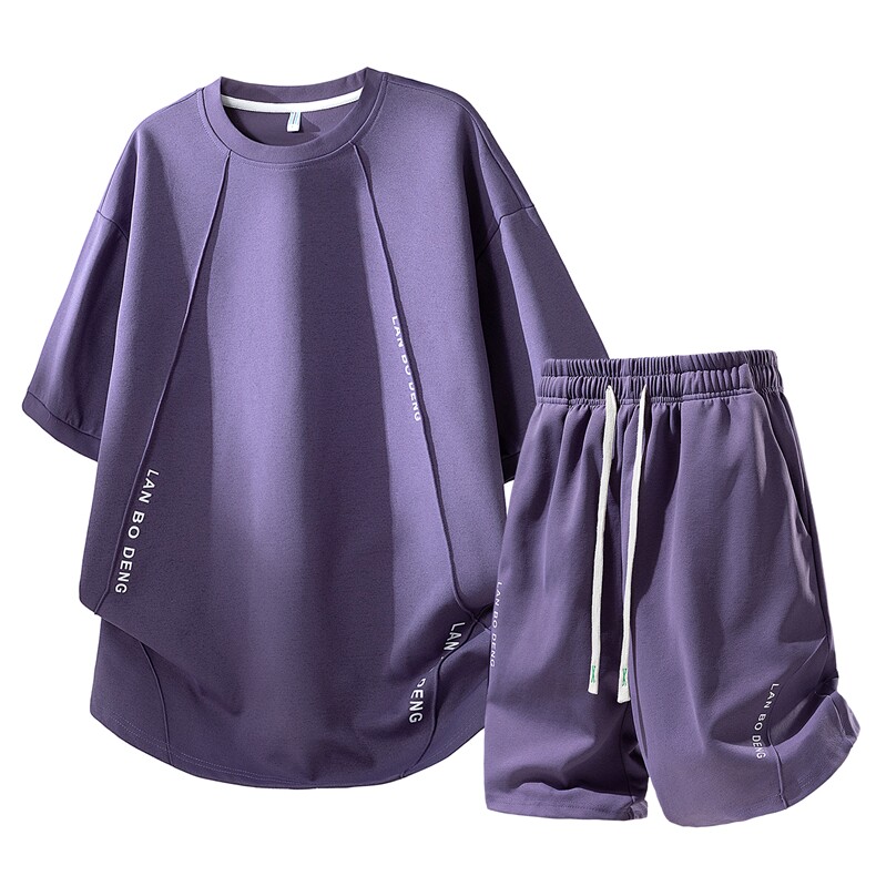 【现货】夏季潮牌青少年短袖t恤短裤套装TZ888118特P45控88，男装牛仔裤，电商A309