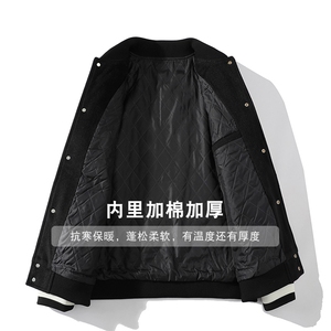 冬款中性加棉加厚时尚棉衣外套毛巾绣棒球服男士8133-P120控价158图片