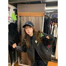 美式街头花卉花环刺绣夹克春秋男女情侣款百搭棒球服外套，男装夹克，星座601-1