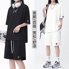 时尚清爽夏季薄款垂顺短袖短裤套装TZ13-特批70，男装休闲套装，星座718