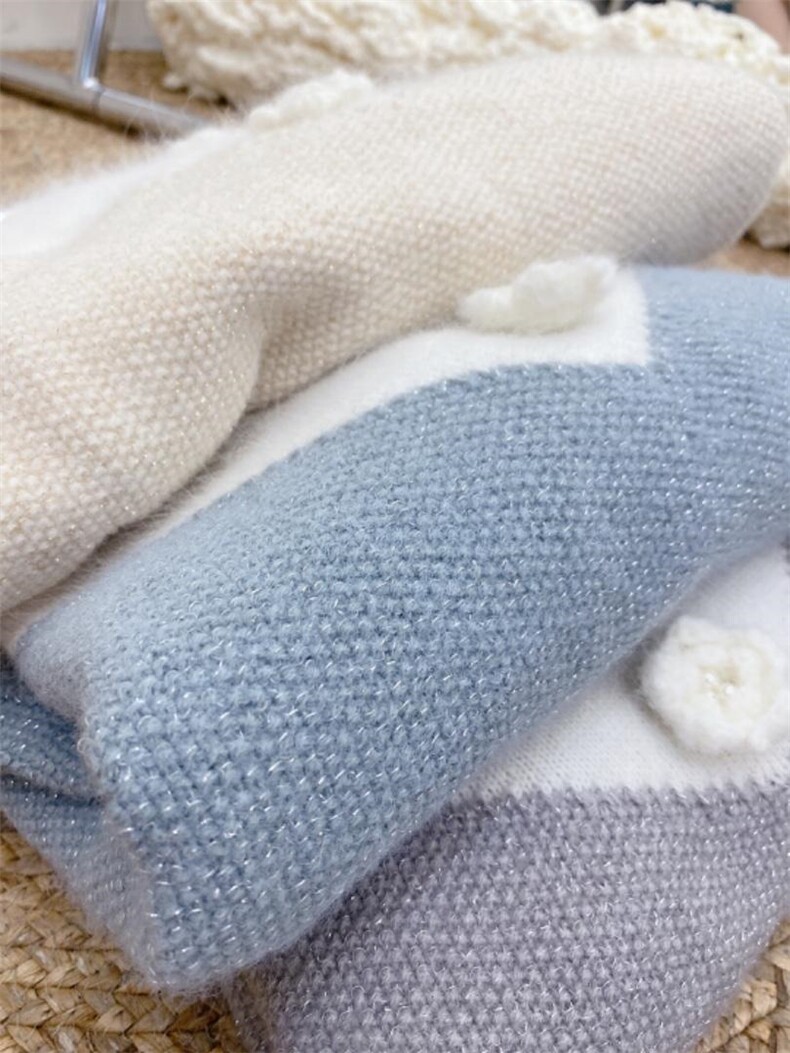 现货拼水貂毛衣，女装针织衫/毛衣，CHERRY·印