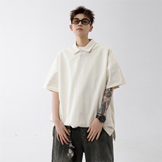 2026夏季新款男士提花短袖T恤肌理感POLO衫T2513特P35，男装Polo衫，电商B220
