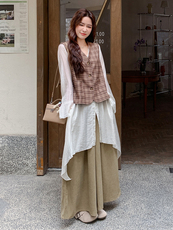 慵懒风法式时尚套装长款夏季宽松衬衫文艺上衣春秋显瘦气质休闲，女装套装/套裙，浙宝305