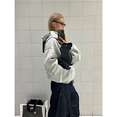 铆钉杜宾犬耳连帽卫衣女秋美式潮牌宽松慵懒外套上衣WB513-P64，女装短外套，星座412-3