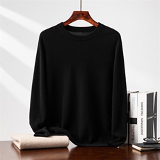 2025年秋季新款百搭长袖圆领羊绒衫，男装羊绒套衫，台绒羊绒