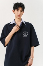 假两件衬衫领POLO衫M-5XL大码潮流休闲短袖T恤男DX78040特P48控78，男装Polo衫，星座226-1