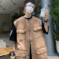 牛仔马甲男夏季薄款潮牌日系复古ins外搭M37-P50，男装背心/马甲，星座1109-3