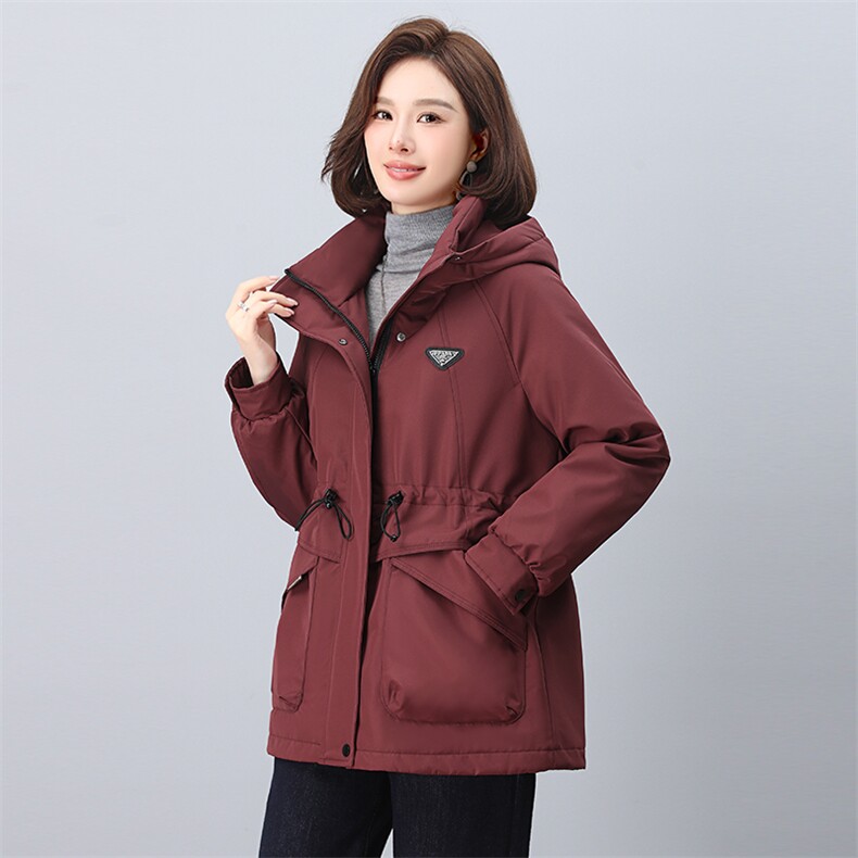 2024年冬季新款时尚休闲加绒加厚派克服,女装派克服,依恋蒂丝