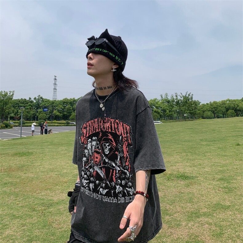 美式骷髅印花水洗做旧夏季无袖背心/马甲/坎肩XZ514-2-1312-P38,男装背心/马甲,星座514-2(原B239)