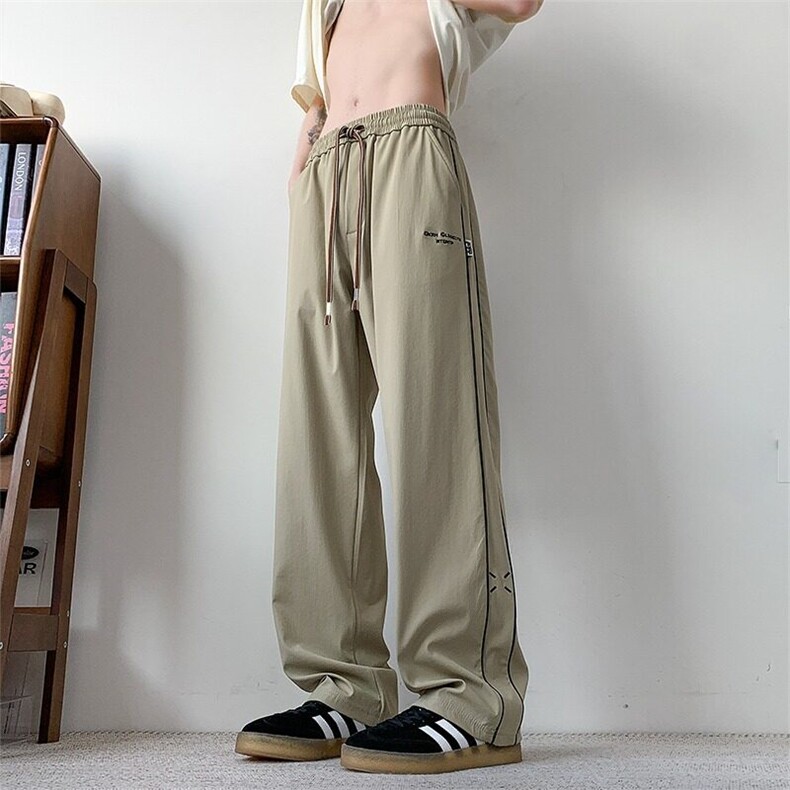 休闲裤男士韩版潮流帅气运动裤直筒拼色2025夏季ins长裤K6440-P53，女装休闲裤，星座412-3