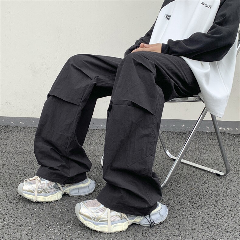 高街设计感工装裤男潮牌宽松束脚阔腿垂感慵懒风长裤K7213-P42,男装休闲裤,星座512-4