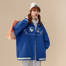 中性风秋季百搭宽松螺纹撞色夹克外套情侣男女G6721P65控78，男装夹克，电商A268