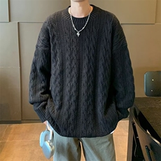 针织衫男士韩版潮流麻花辫帅气百搭宽松2024冬季ins毛衣MZ623-P52，男装针织衫/毛衣，星座412-2