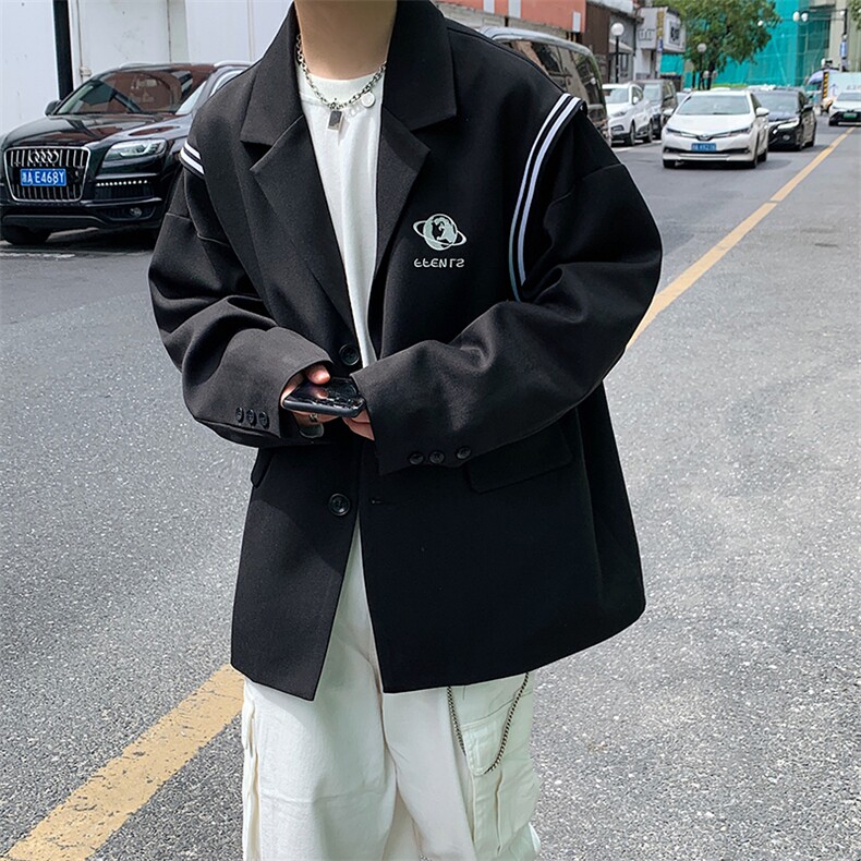 男宽松大版中性时尚0个性男女西装外套G113图片