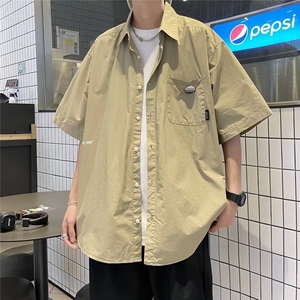 夏季短袖工装衬衫口袋翻领衬衣上衣C4074 p35图片