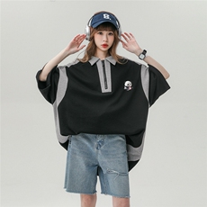 中性风23新款夏季翻领印花百搭时尚潮流短袖T恤D6325P50控68，男装T恤，电商A268