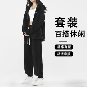 连帽开衫卫衣运动套装新款潮牌宽松休闲卫裤两件套TZ855-特批-123图片