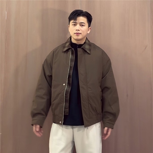 现货 美式宽松假两件三防夹棉加厚翻领棉服6106特P85图片
