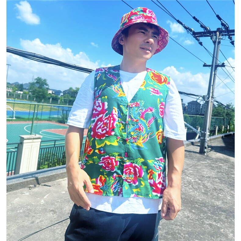 MJ02男女休闲大码盘扣风马甲外套情侣装结婚喜庆团队服新中式,男装背心/马甲,星座115A-2